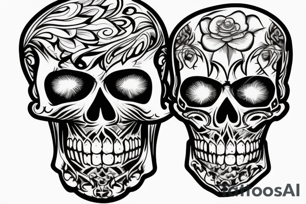 flaming skull tattoo idea