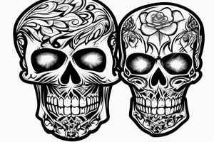 flaming skull tattoo idea
