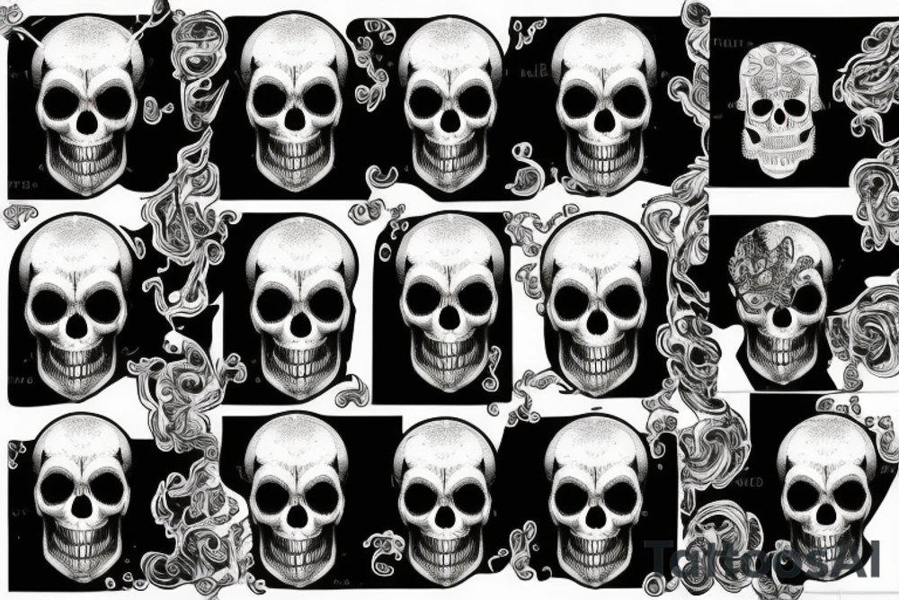 flaming skull tattoo idea