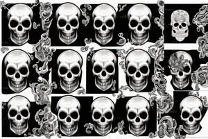 flaming skull tattoo idea