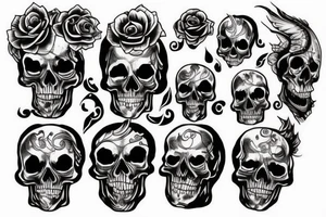 flaming skull tattoo idea