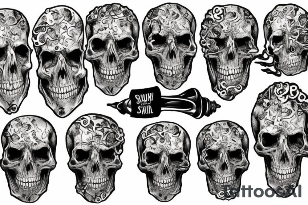 flaming skull tattoo idea