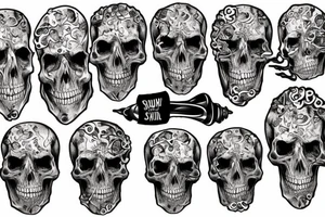 flaming skull tattoo idea