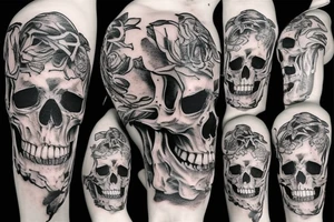 flaming skull tattoo idea