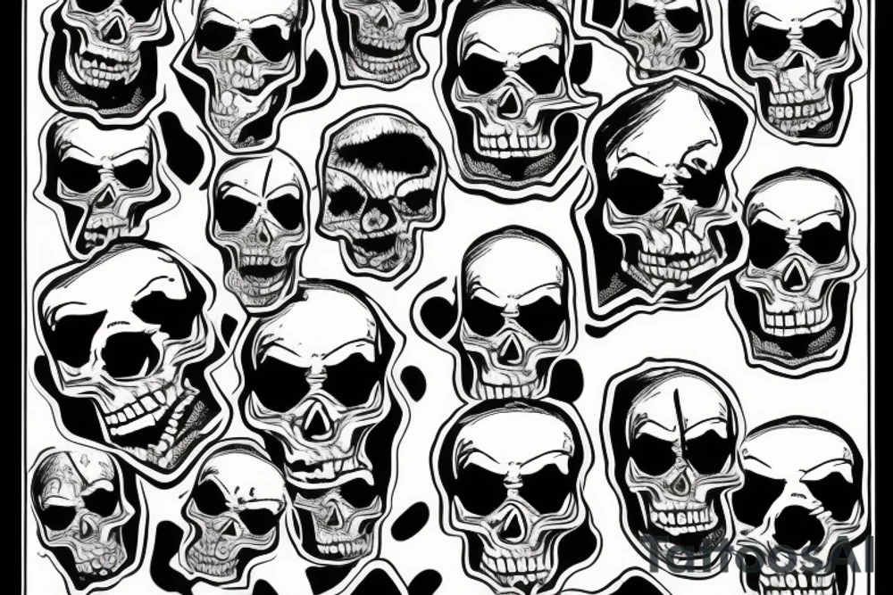 flaming skull tattoo idea