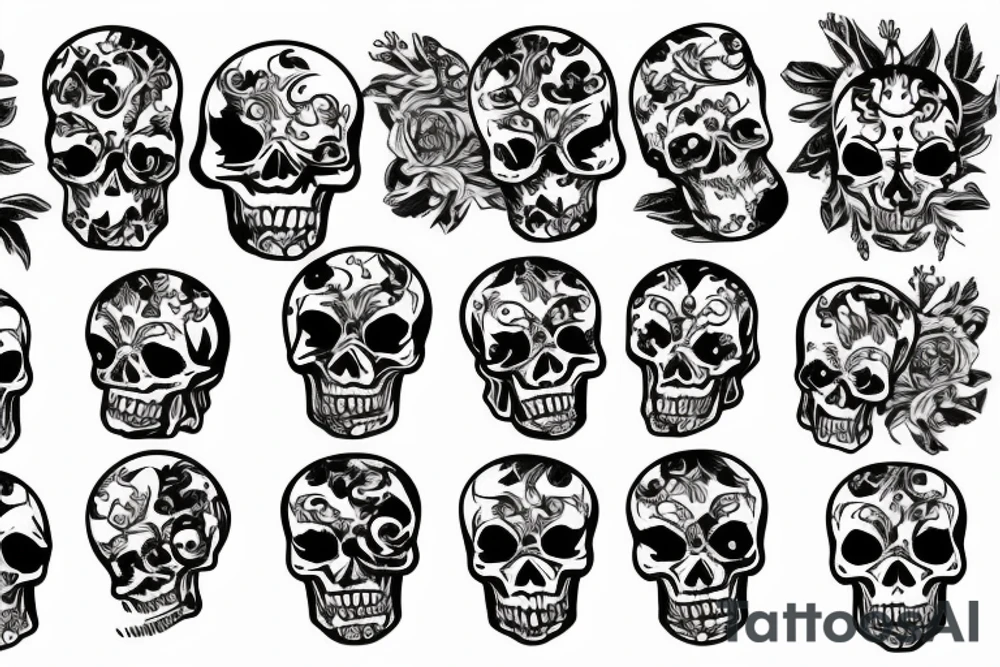 flaming skull tattoo idea