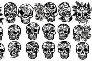 flaming skull tattoo idea