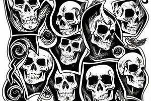 flaming skull tattoo idea