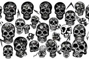 flaming skull tattoo idea