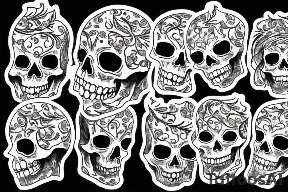 flaming skull tattoo idea