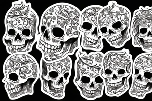 flaming skull tattoo idea