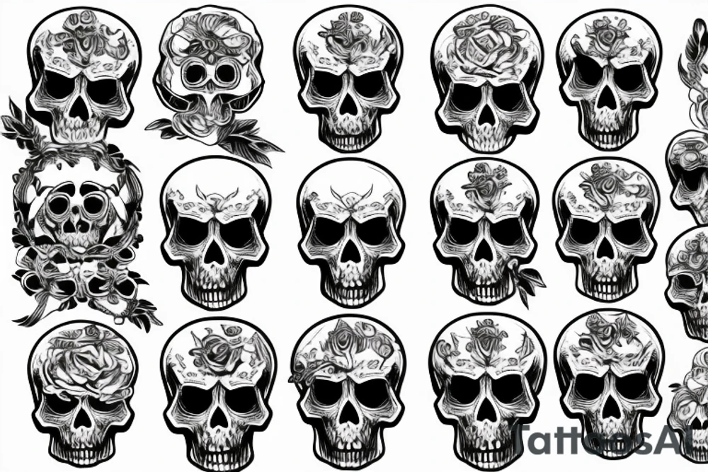 flaming skull tattoo idea