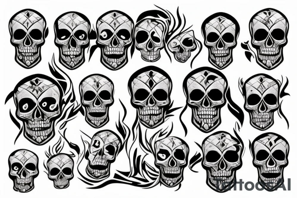 flaming skull tattoo idea