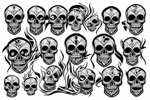 flaming skull tattoo idea
