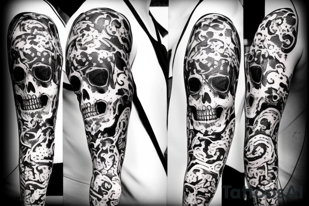 flaming skull tattoo idea
