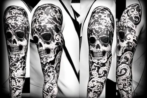 flaming skull tattoo idea