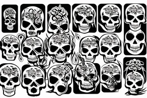 flaming skull tattoo idea