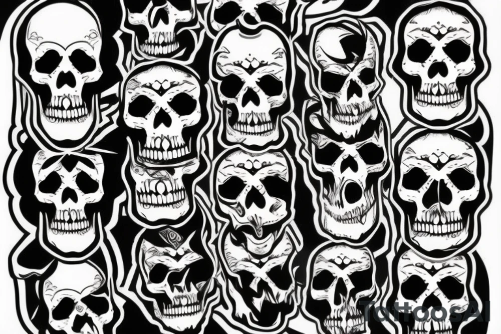 flaming skull tattoo idea