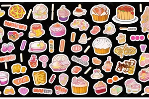 sweet foods and candy with white background tattoo idea