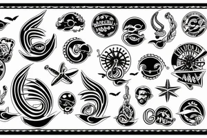 nautical/white back ground/ tattoo idea