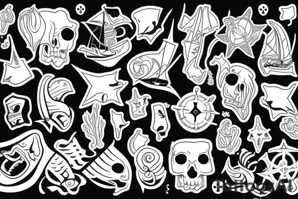 nautical/white back ground/ tattoo idea