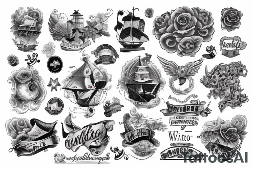 nautical/white back ground/american traditional tattoo idea