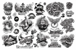 nautical/white back ground/american traditional tattoo idea