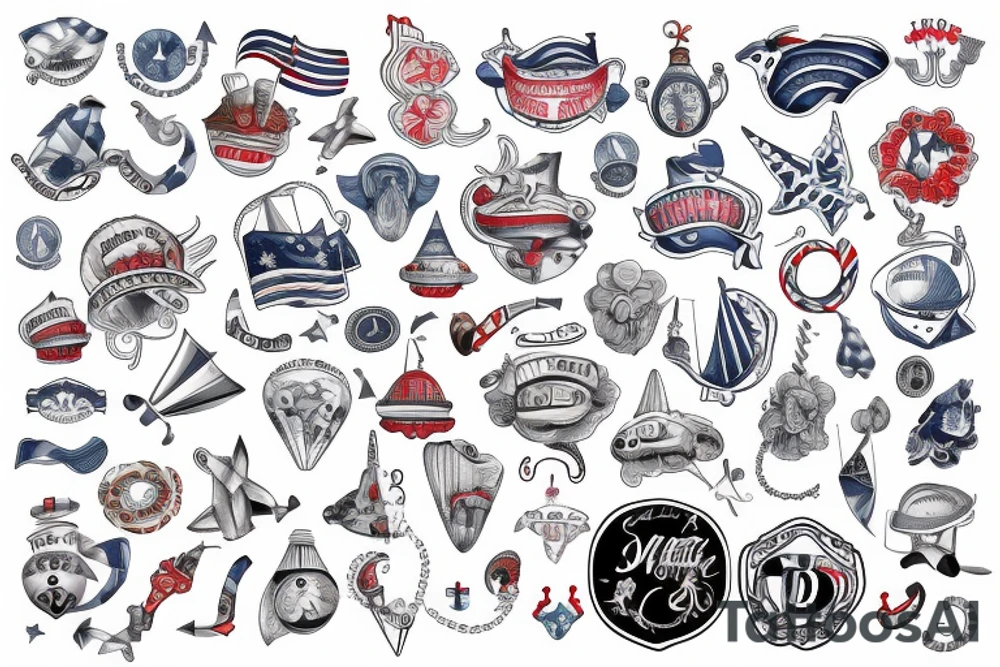 nautical/white back ground/american traditional tattoo idea