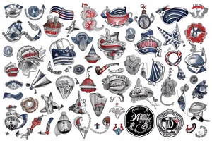 nautical/white back ground/american traditional tattoo idea