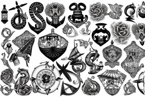 nautical/white back ground/traditional tattoo idea