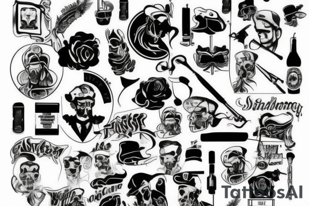 gangster
/white back ground/outline tattoo idea