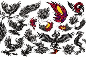 phoenix rising from ashes tattoo idea
