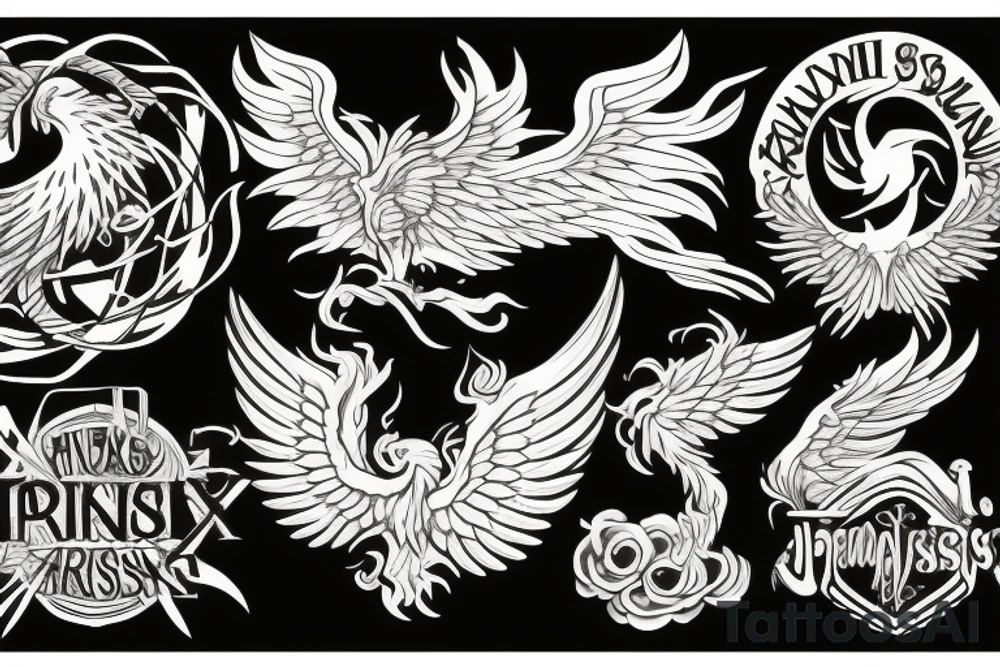 phoenix rising from ashes tattoo idea