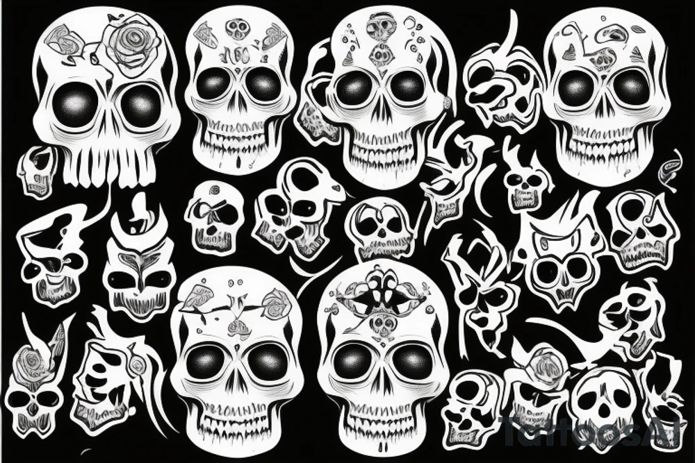 skulls/outline tattoo idea