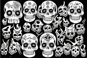 skulls/outline tattoo idea