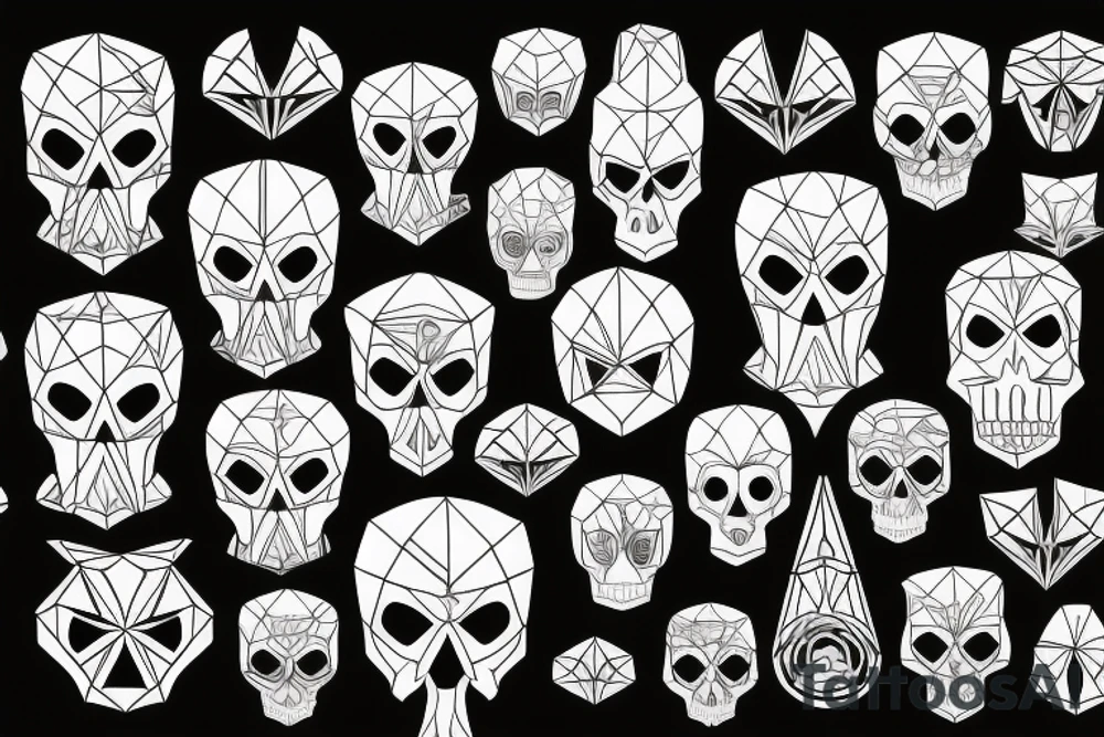 skulls/outline/white background tattoo idea