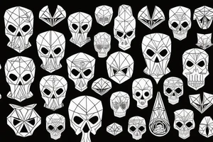 skulls/outline/white background tattoo idea