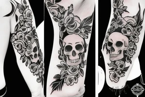 skulls/outline/white background tattoo idea