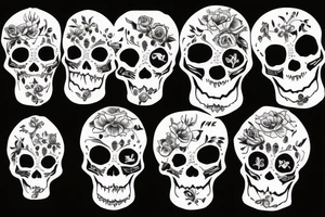 skulls/outline/white background tattoo idea