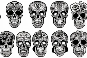 skulls/outline/white background tattoo idea
