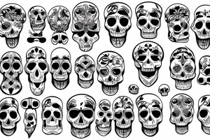 skulls/outline/white background tattoo idea