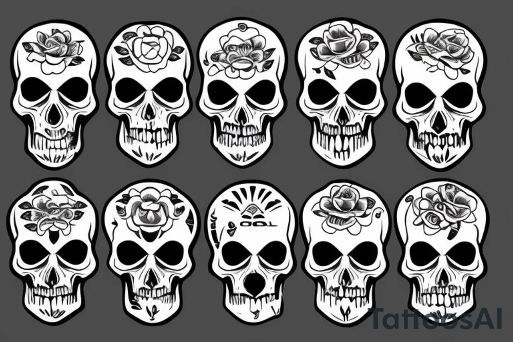 skulls/outline/white background tattoo idea