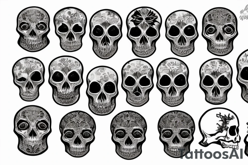 skulls/outline/white background tattoo idea