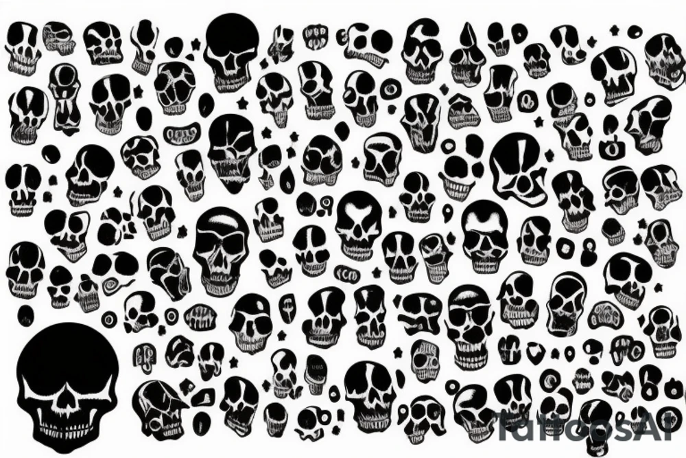 skulls/outline/white background tattoo idea
