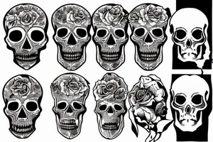skulls/outline/white background tattoo idea