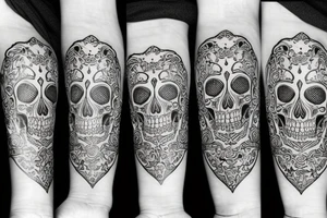 skulls outline/white background tattoo idea