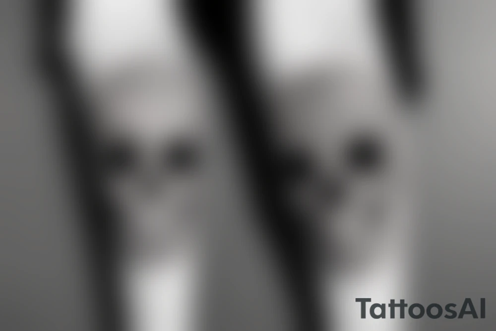 skulls outline/white background tattoo idea