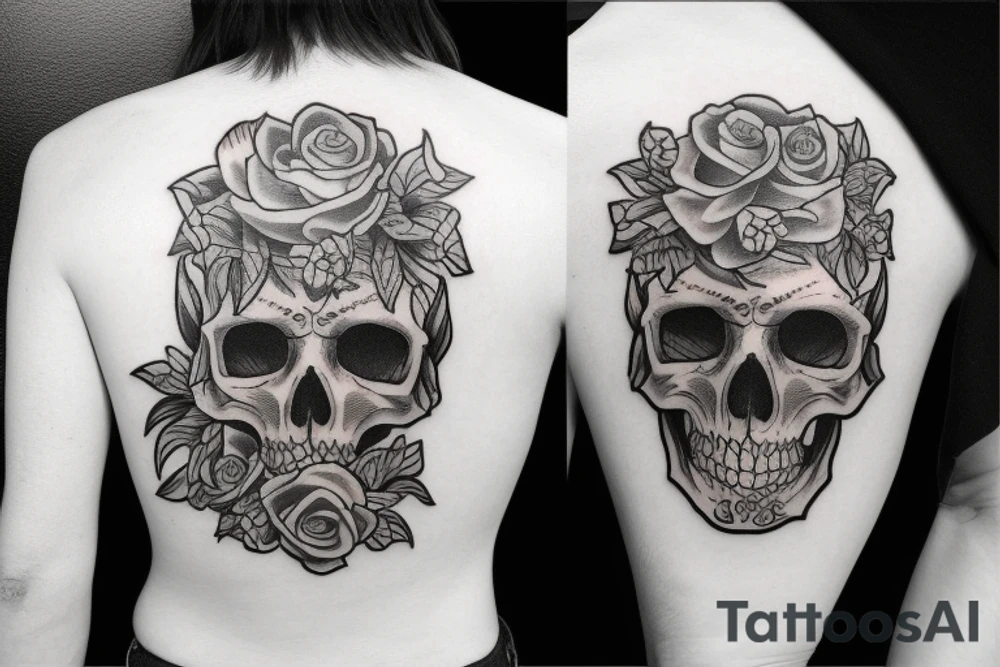 American traditional skulls outline/white background tattoo idea American traditional skulls outline/white background tattoo idea