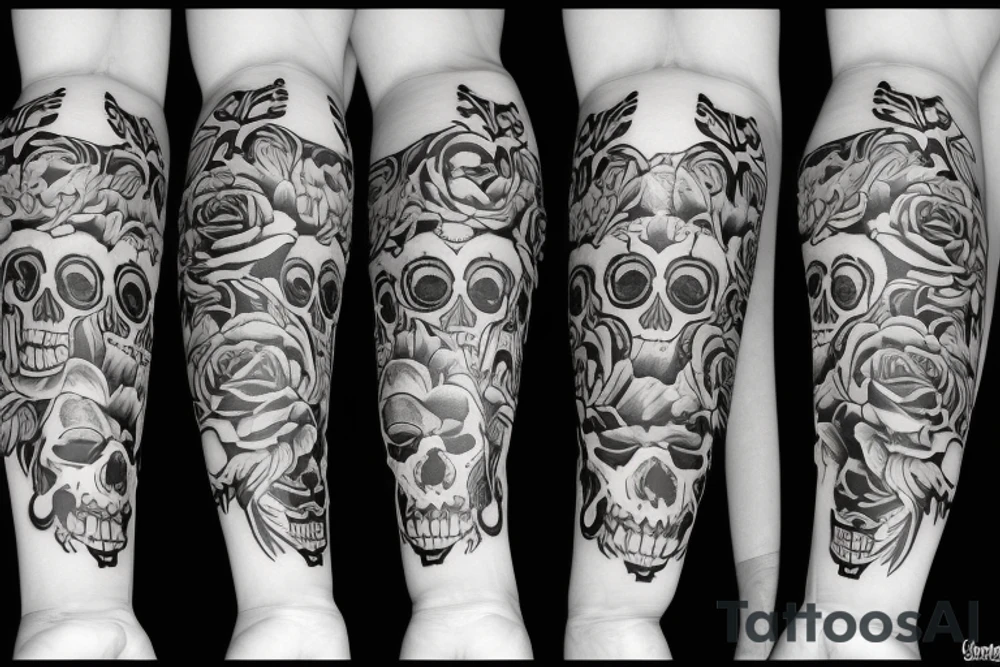 American traditional skulls outline/white background tattoo idea American traditional skulls outline/white background tattoo idea