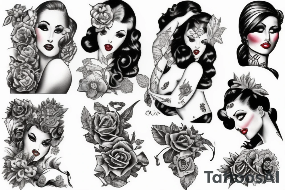 pinup girl tattoo idea